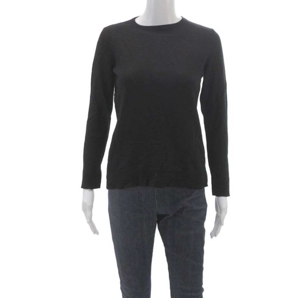 Lamberto Losani Women Black Pullover Sweater Crew Neck Long Sleeve Size S